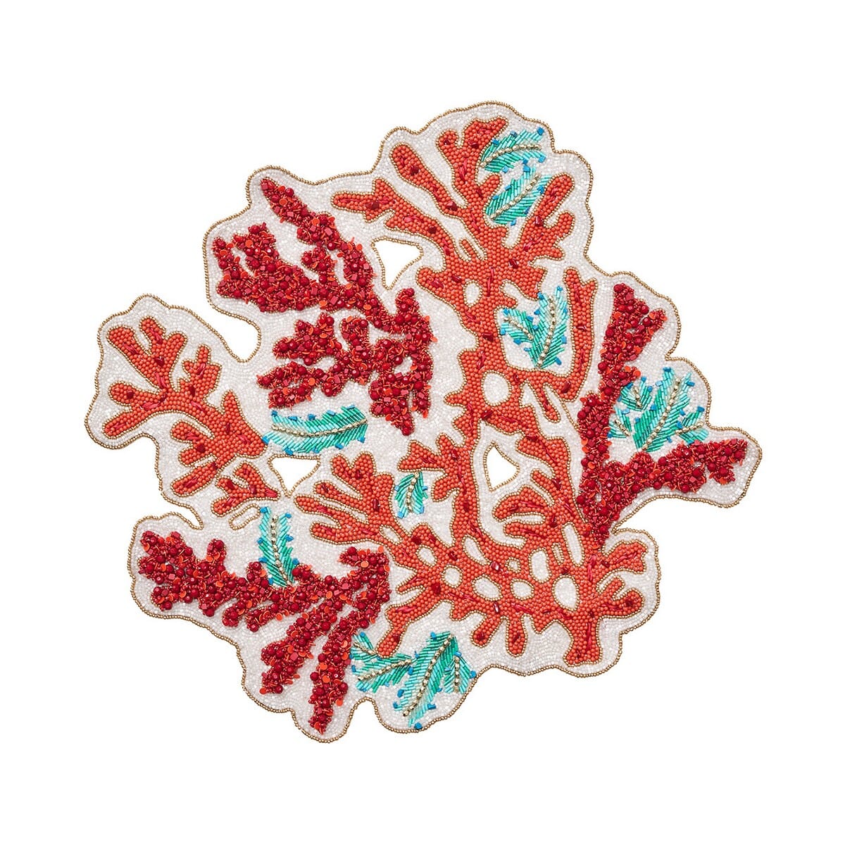 Placemat coral spray coral/turquoise Kim Seybert