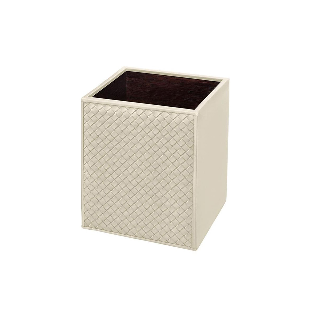 Milano leather waste paper basket Ivory 30 cm Riviere