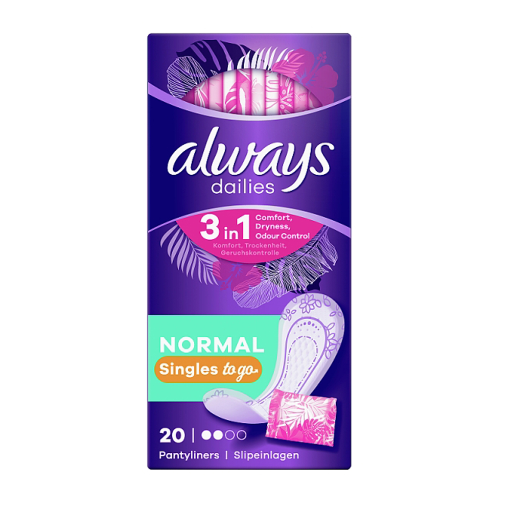 Always Dailies Organic Cotton Protection Panty Liners Normal x28