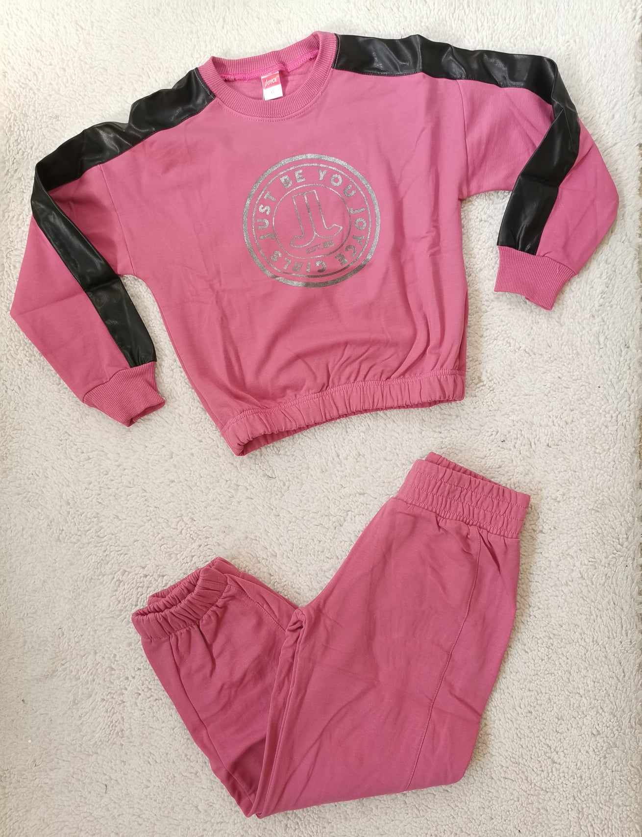 SET 2PCS JOYCE 23/24 ΜΟΝΟC. TRACKSUIT WITH JUST BE YOU PRINT GIRL