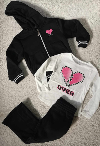 SET 3PCS SWEET JUNIOR 23/24 MONOC. TRACKSUIT+TOP WITH OVER PRINT GIRL