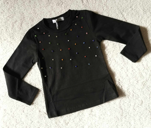 BLOUSE SWEET JUNIOR 23/24 MONOC. WITH COLORFUL RHINESTONES GIRL