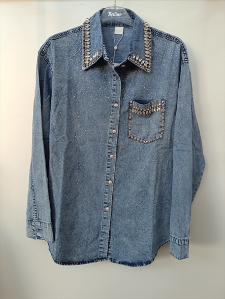 SHIRT ANDREOU J. 24/24 MONOC. JEANS WITH RHINESTONES