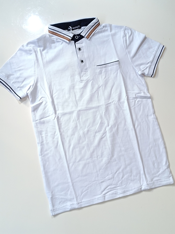 BLOUSE NEW MENTALITY 24/24 ΜΟΝΟC. POLO WITH LINES ON THE COLLAR MAN