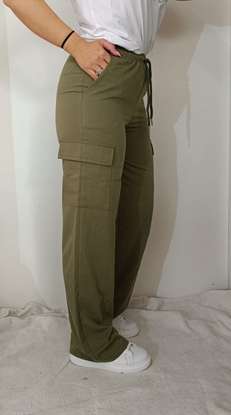 TROUSER ITALY 24/24 MONOC. WITH ELASTIC ON WAIST+POCKETS AT THE SIDE