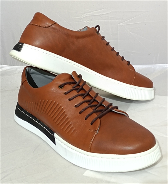 SHOES PERIPATI 24/24 MONOC. LEATHER EMBOSSED ON THE SIDE ΜΑΝ