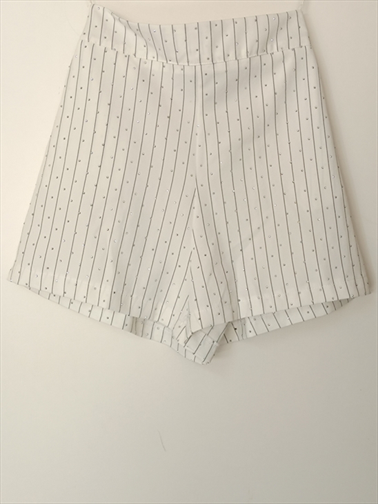 SHORT BENISSIMO 24/24 WITH STRIPES CROP+DETAILS STRASS