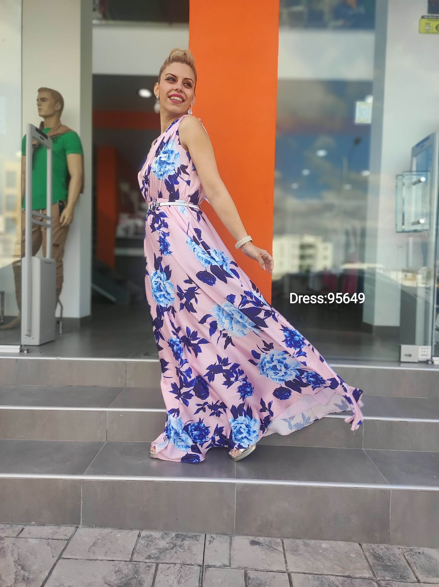 DRESS DESIREE 22/22 PRINTED WITH ONE SHOULDER