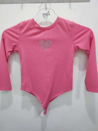 BODYSUIT SMILE YES 23/23 MONOC. WITH PRINT HEART WITH STRASS GIRL