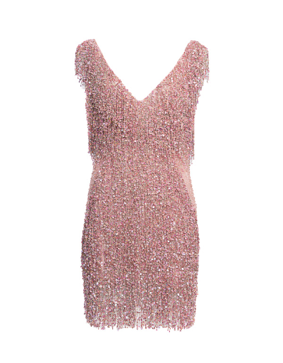 Naeem khan gatsby on sale embellished chiffon mini dress